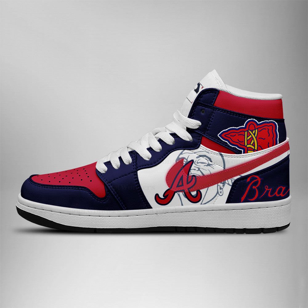 LIMITED EDITION - NEW CUSTOMIZED MLB09 ABS ATLANTA BRAVES AIR JORDAN SNEAKERS