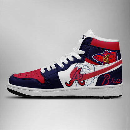 LIMITED EDITION - NEW CUSTOMIZED MLB09 ABS ATLANTA BRAVES AIR JORDAN SNEAKERS