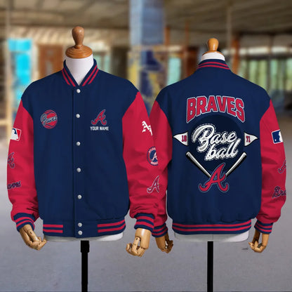 LIMITED EDITION - NEW PREMIUM MLB09 ABS ATLANTA BRAVES SATIN VARSITY JACKET