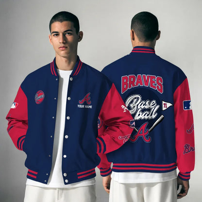 LIMITED EDITION - NEW PREMIUM MLB09 ABS ATLANTA BRAVES SATIN VARSITY JACKET
