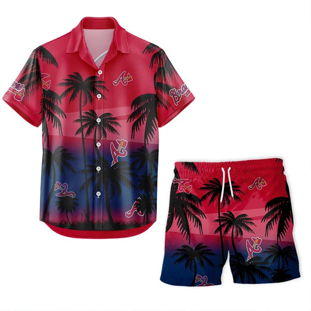 LIMITED EDITION - NEW CUSTOMIZED MLB09 ABS ATLANTA BRAVES UNISEX HAWAIIAN SHIRT & SHORTS SET