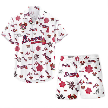 LIMITED EDITION - NEW CUSTOMIZED MLB09 ABS ATLANTA BRAVES UNISEX HAWAIIAN SHIRT & SHORTS SET