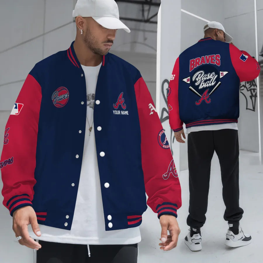 LIMITED EDITION - NEW PREMIUM MLB09 ABS ATLANTA BRAVES SATIN VARSITY JACKET