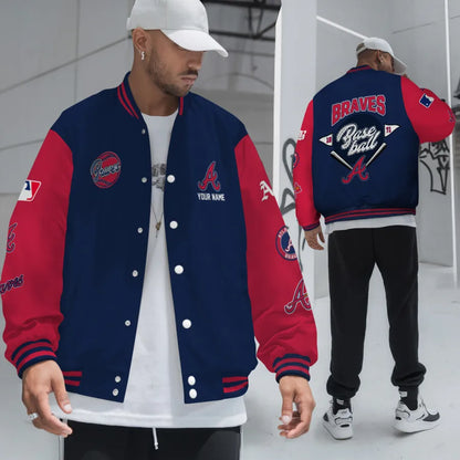 LIMITED EDITION - NEW PREMIUM MLB09 ABS ATLANTA BRAVES SATIN VARSITY JACKET