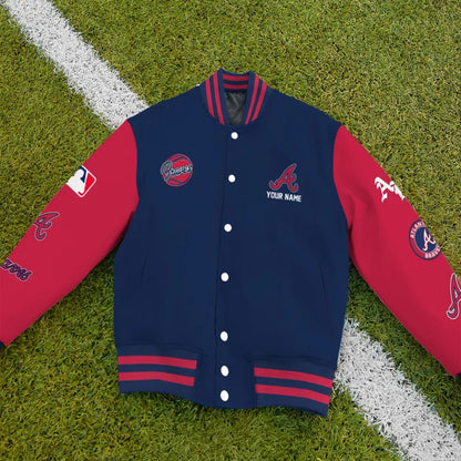 LIMITED EDITION - NEW PREMIUM MLB09 ABS ATLANTA BRAVES SATIN VARSITY JACKET