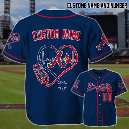LIMITED EDITION - NEW CUSTOMIZED MLB09 AT BRAVES BASEBALL JERSEY