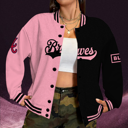 LIMITED EDITION - NEW CUSTOMIZED MLB09 ABS ATLANTA BRAVES SATIN VARSITY & BASEBALL JACKET