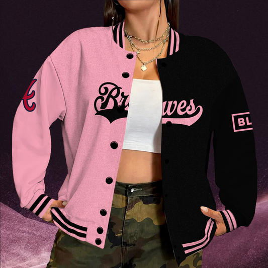 LIMITED EDITION - NEW CUSTOMIZED MLB09 ABS ATLANTA BRAVES SATIN VARSITY & BASEBALL JACKET