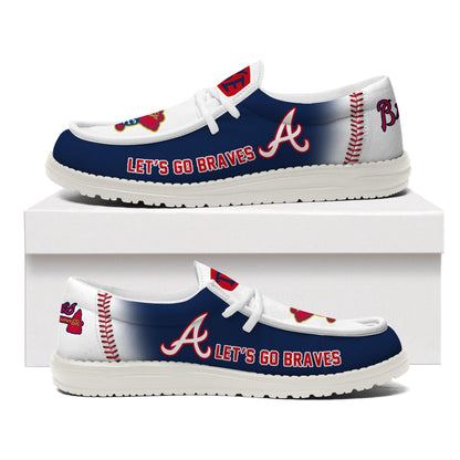 LIMITED EDITION - NEW CUSTOMIZED MLB09 ABS ATLANTA BRAVES LOAFER SHOES