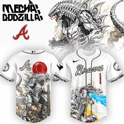 LIMITED EDITION - NEW CUSTOMIZED MLB09 AT BRAVES x GODZILLA BASEBALL JERSEY