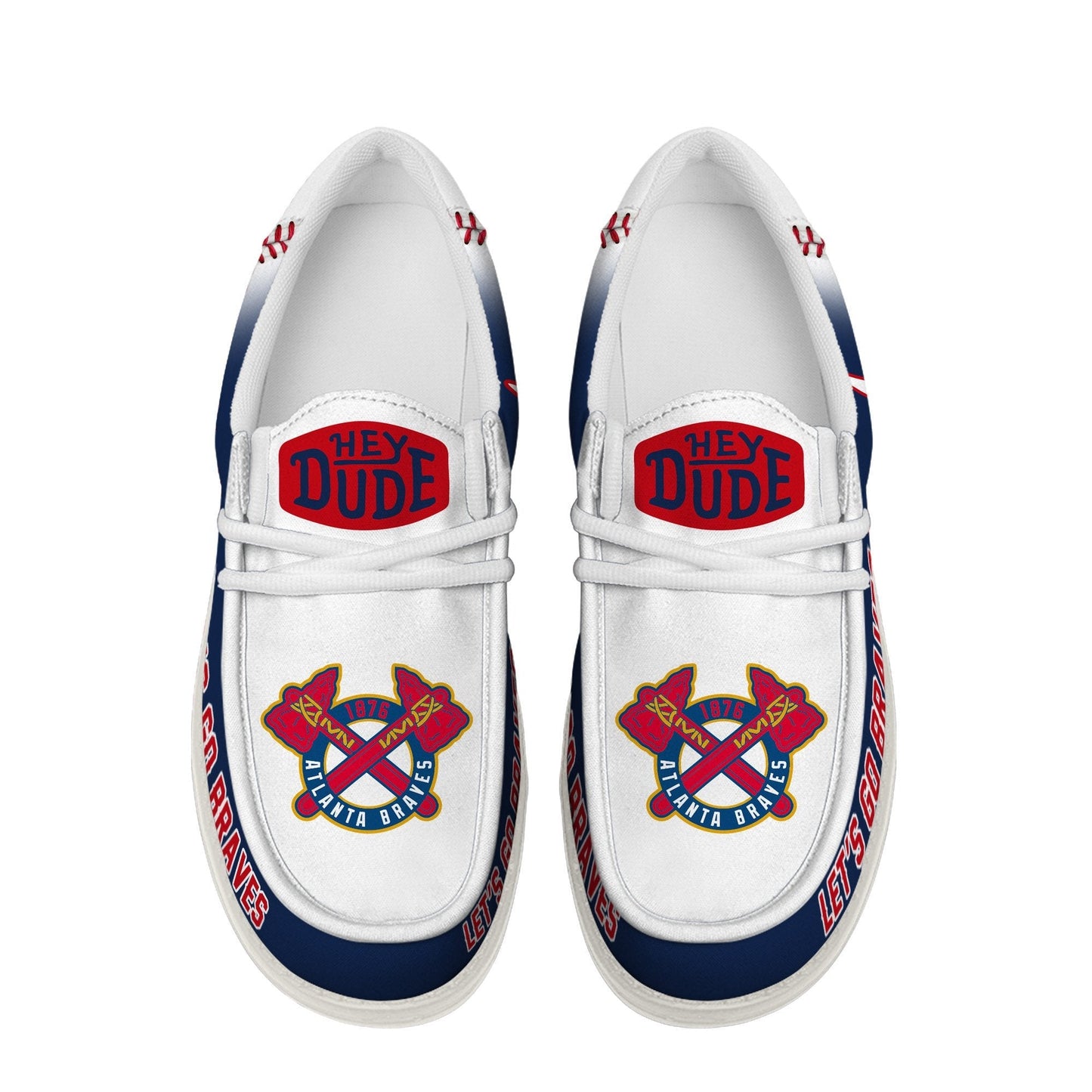 LIMITED EDITION - NEW CUSTOMIZED MLB09 ABS ATLANTA BRAVES LOAFER SHOES