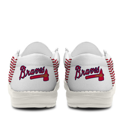 LIMITED EDITION - NEW CUSTOMIZED MLB09 ABS ATLANTA BRAVES LOAFER SHOES