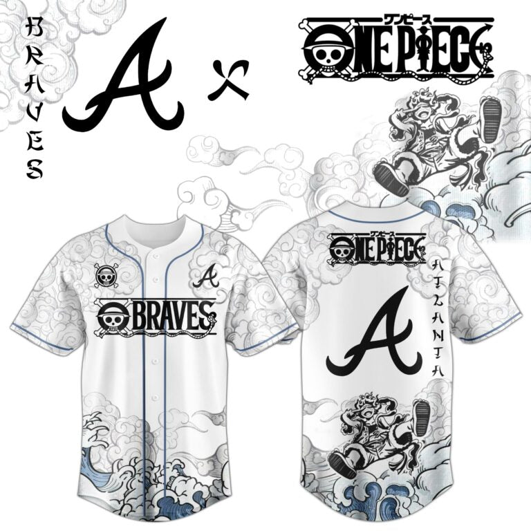 LIMITED EDITION - NEW CUSTOMIZED MLB09 ABS ATLANTA BRAVES x ONE PIECE BASEBALL JERSEY & CAP