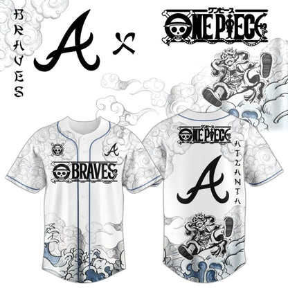 LIMITED EDITION - NEW CUSTOMIZED MLB09 ABS ATLANTA BRAVES x ONE PIECE BASEBALL JERSEY & CAP