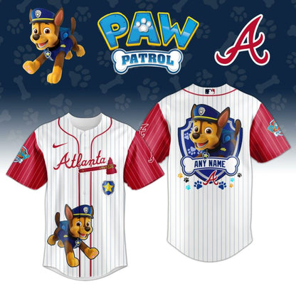 LIMITED EDITION - NEW CUSTOMIZED MLB09 ABS ATLANTA BRAVES x PAW PATROL BASEBALL JERSEY & CAP