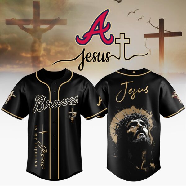 LIMITED EDITION - NEW CUSTOMIZED MLB09 ABS ATLANTA BRAVES x JESUS CHRIST JERSEY