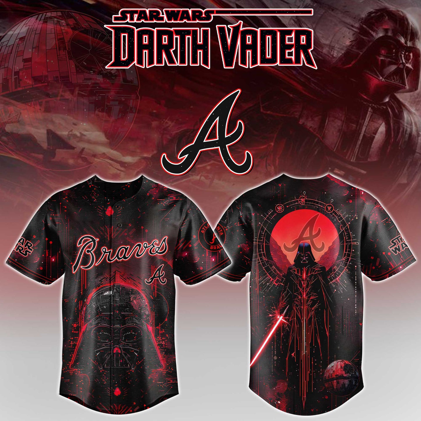 LIMITED EDITION - NEW CUSTOMIZED MLB09 ABS ATLANTA BRAVES x STAR WARS BASEBALL JERSEY
