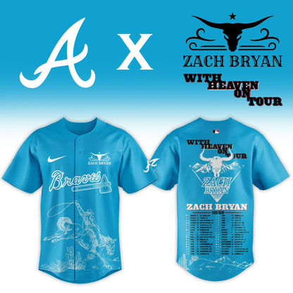 LIMITED EDITION - NEW CUSTOMIZED MLB09 ABS ATLANTA BRAVES x ZACH BRYAN BASEBALL JERSEY & CAP