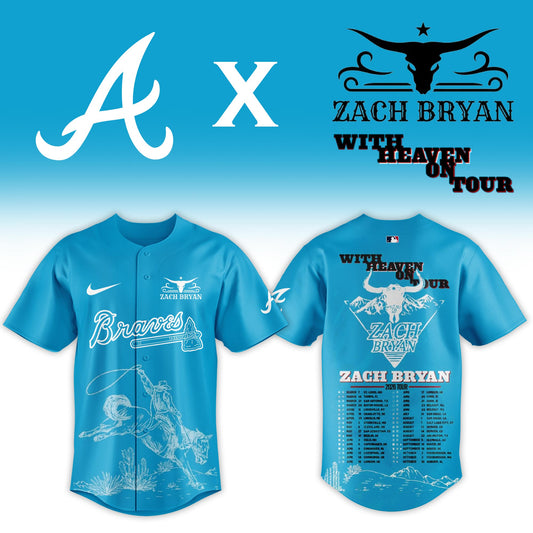 LIMITED EDITION - NEW CUSTOMIZED MLB09 ABS ATLANTA BRAVES x ZACH BRYAN BASEBALL JERSEY & CAP