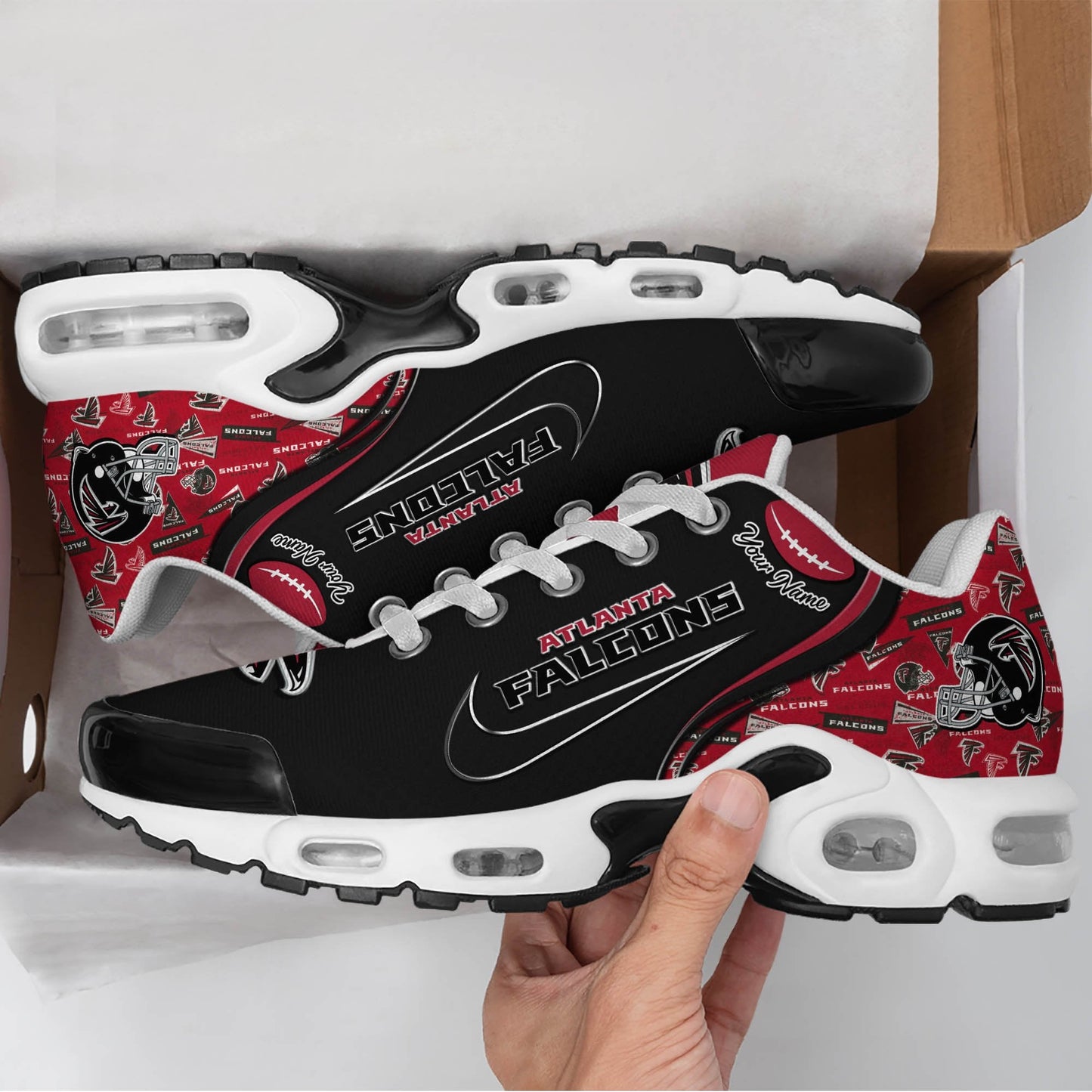 LIMITED EDITION - NEW CUSTOMIZED NFL18 ATF ATLANTA FALCONS UNISEX AIR MAX PLUS SNEAKERS