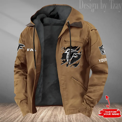 LIMITED EDITION - NEW CUSTOMIZED NFL18 ATF ATLANTA FALCONS HOODED CARDIGAN JACKET
