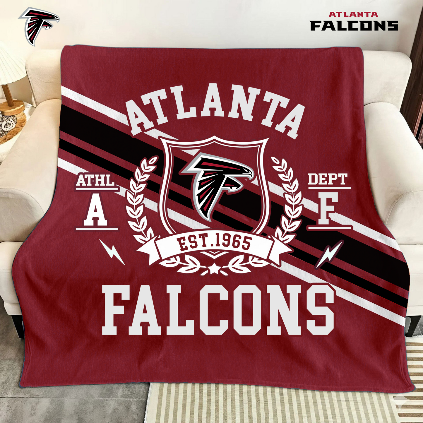 LIMITED EDITION - NEW CUSTOMIZED NFL18 ATF ATLANTA FALCONS NORMAL & FLEECE BLANKET
