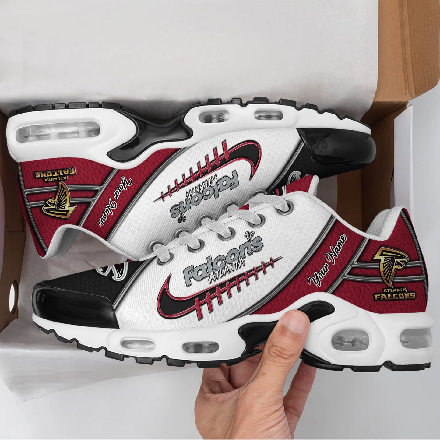 LIMITED EDITION - NEW CUSTOMIZED NFL18 ATF ATLANTA FALCONS UNISEX AIR MAX PLUS SNEAKERS