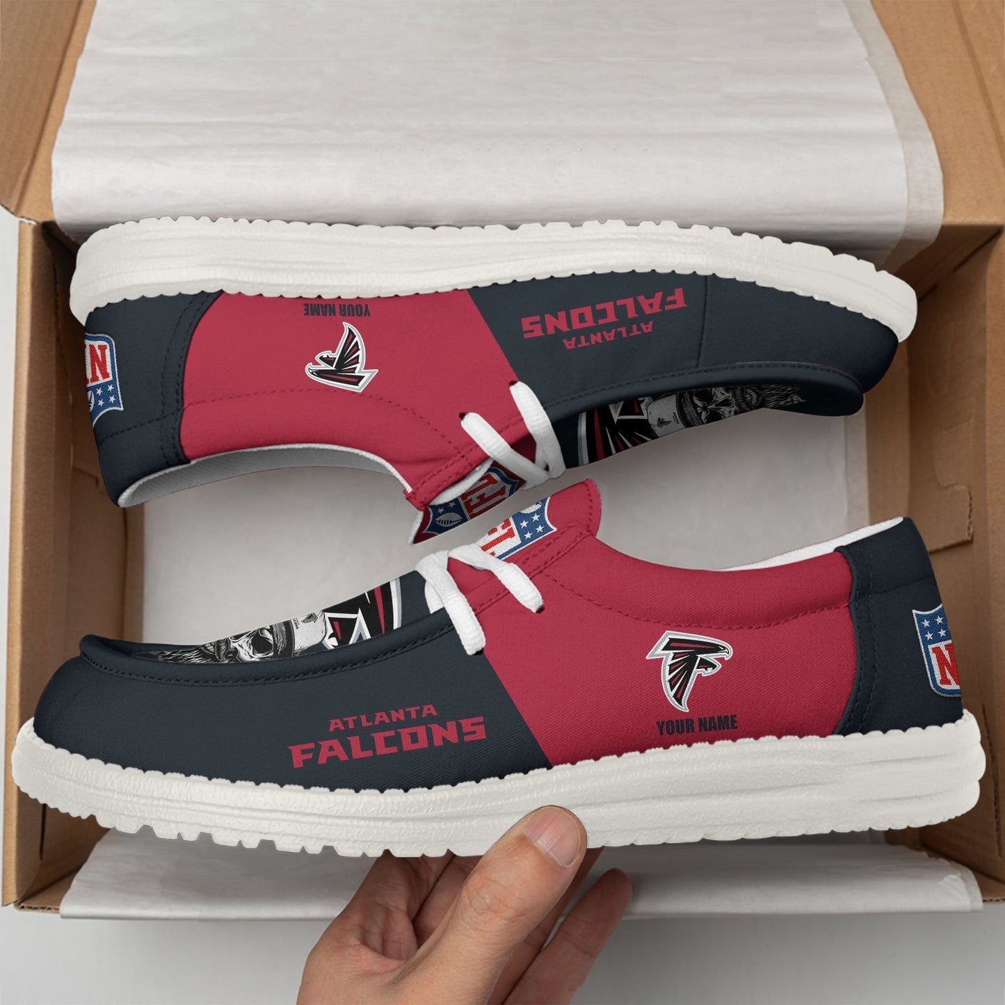 LIMITED EDITION - NEW CUSTOMIZED NFL18 ATF ATLANTA FALCONS LOAFER SHOES