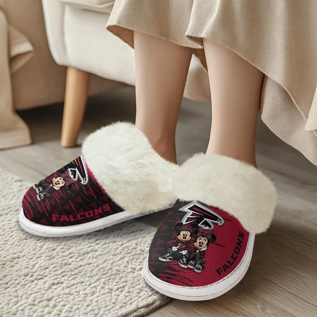 [SPECIAL OFFER] NEW CUSTOMIZED NFL18 ATF ATLANTA FALCONS COTTON SLIPPERS