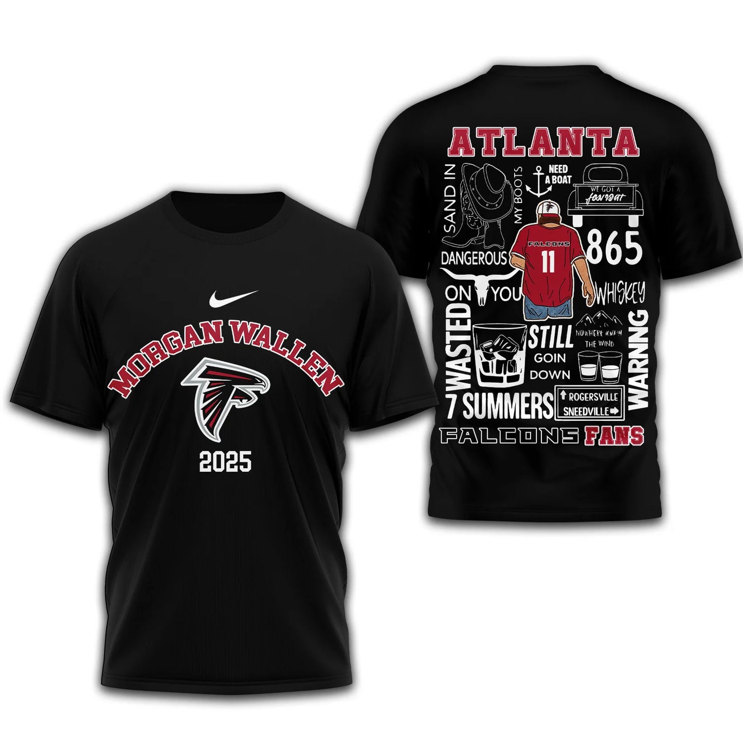 LIMITED EDITION - NEW CUSTOMIZED NFL18 ATF ATLANTA FALCONS T-SHIRT | MULTIPLE COLORS AVAILABLE