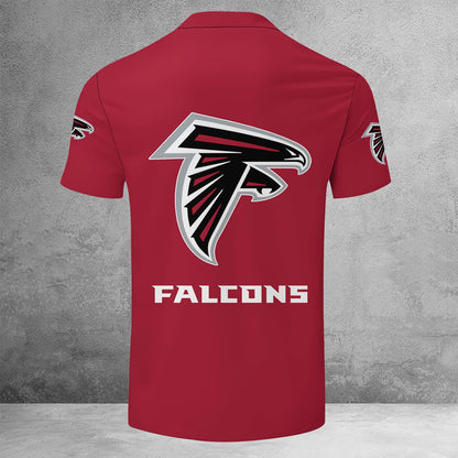 LIMITED EDITION - NEW CUSTOMIZED NFL18 ATF ATLANTA FALCONS ZIP POLO SHIRT