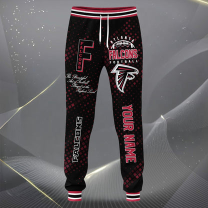 LIMITED EDITION - NEW CUSTOMIZED NFL18 ATF ATLANTA FALCONS SATIN VARSITY JACKET & LONG PANTS