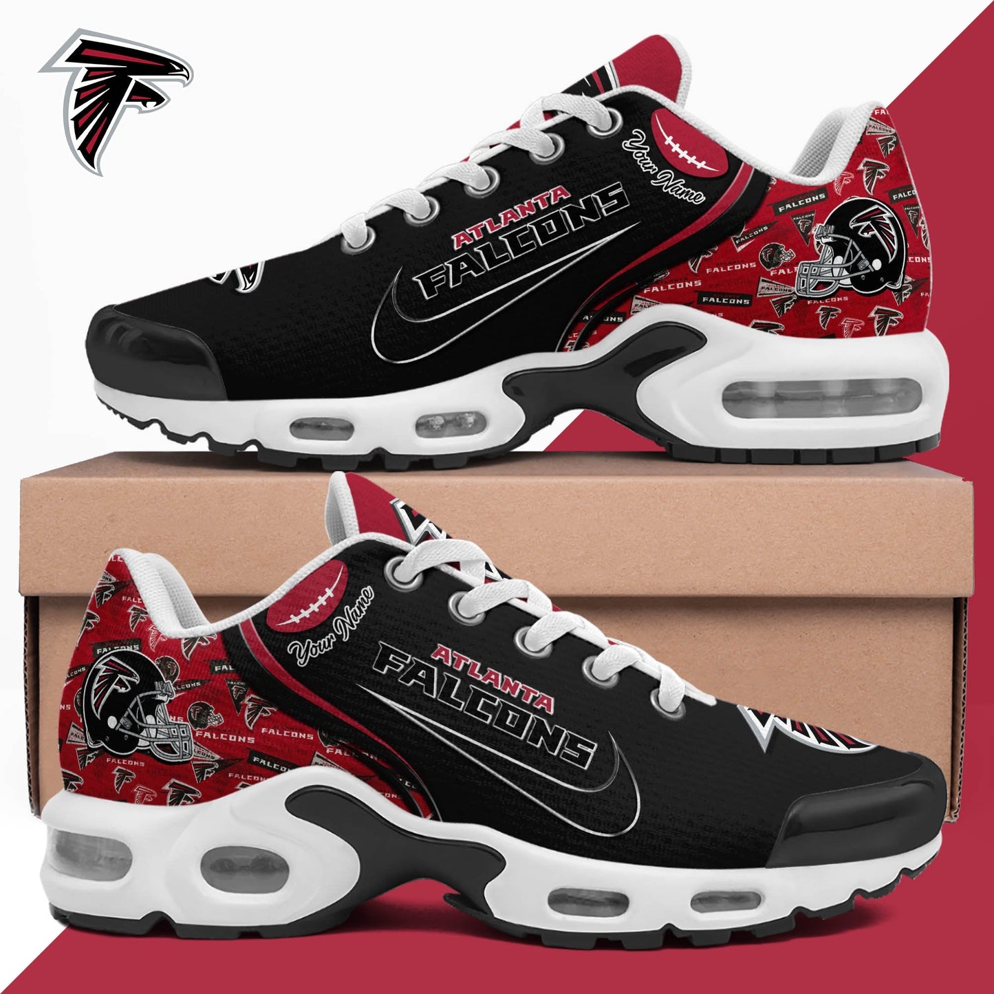 LIMITED EDITION - NEW CUSTOMIZED NFL18 ATF ATLANTA FALCONS UNISEX AIR MAX PLUS SNEAKERS