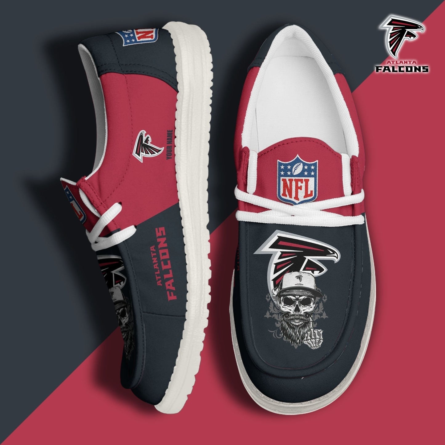 LIMITED EDITION - NEW CUSTOMIZED NFL18 ATF ATLANTA FALCONS LOAFER SHOES