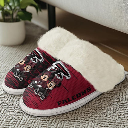 [SPECIAL OFFER] NEW CUSTOMIZED NFL18 ATF ATLANTA FALCONS COTTON SLIPPERS