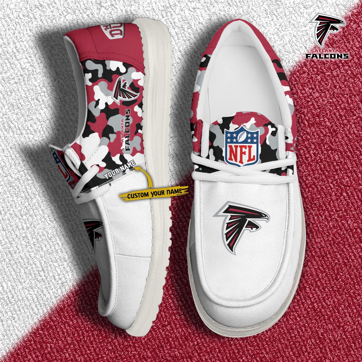 LIMITED EDITION - NEW CUSTOMIZED NFL18 ATF ATLANTA FALCONS LOAFER SHOES