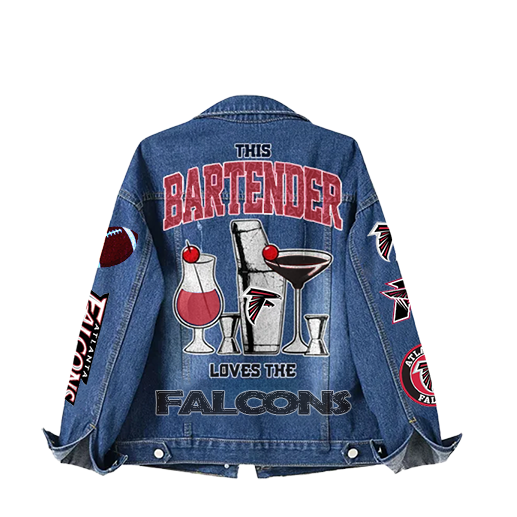 LIMITED EDITION - NEW CUSTOMIZED NFL18 ATF ATLANTA FALCONS DENIM JACKET