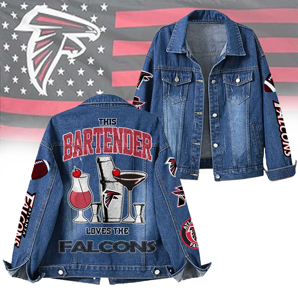 LIMITED EDITION - NEW CUSTOMIZED NFL18 ATF ATLANTA FALCONS DENIM JACKET