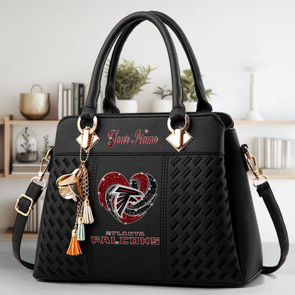 LIMITED EDITION - NEW CUSTOMIZED NFL18 ATF ATLANTA FALCONS ZIP HANDBAG MULTICOLOR