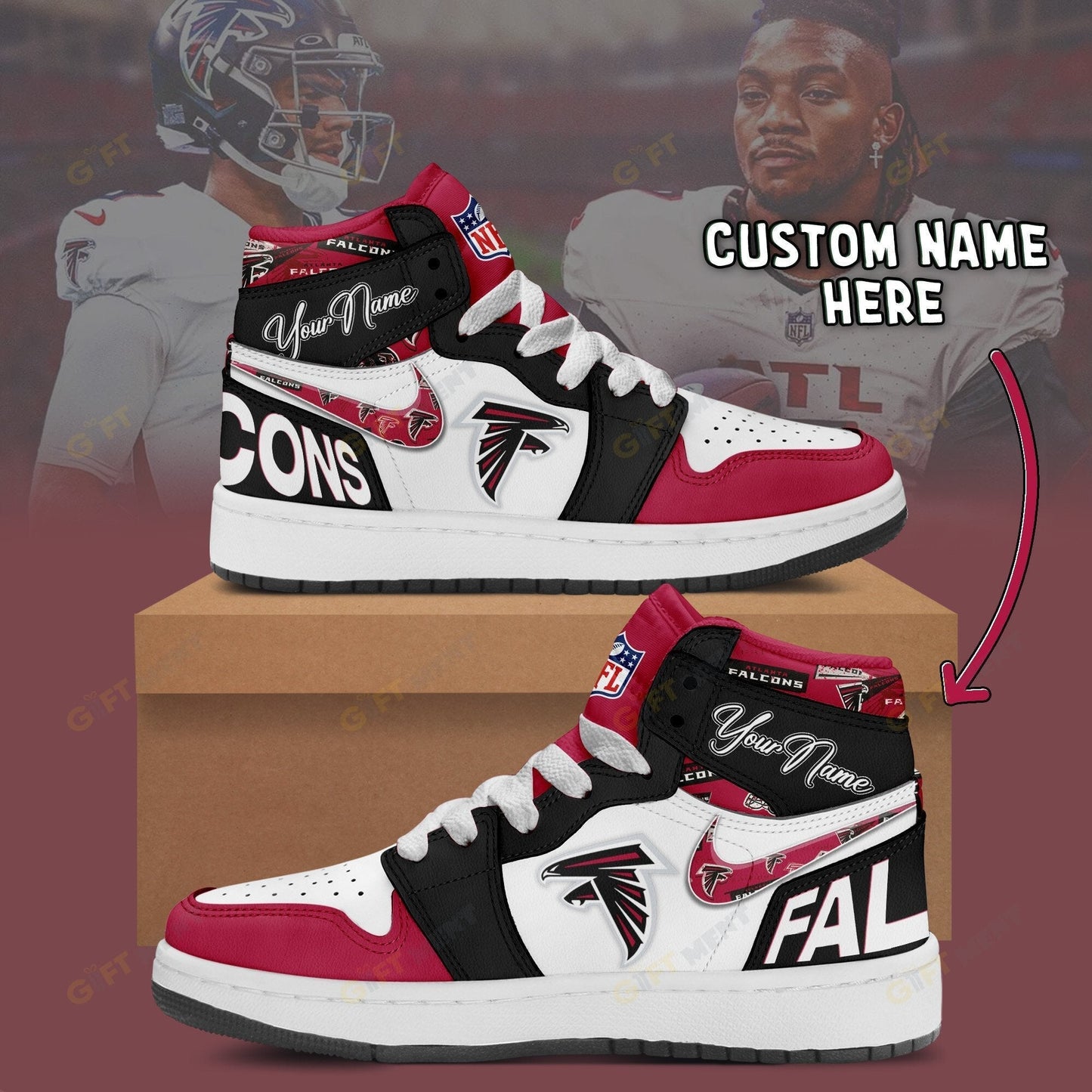 [SPECIAL OFFER] NEW CUSTOMIZED NFL18 ATF ATLANTA FALCONS AIR JORDAN 1