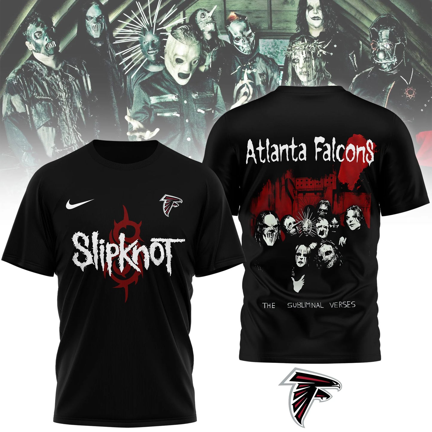 LIMITED EDITION - NEW CUSTOMIZED NFL18 ATF ATLANTA FALCONS SLIPKNOT 3D SHIRT