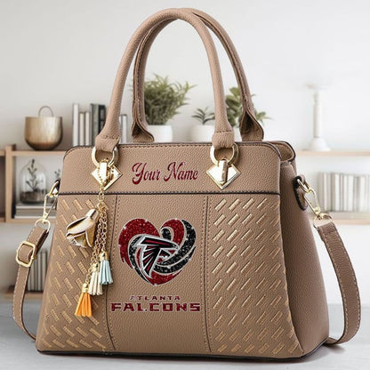 LIMITED EDITION - NEW CUSTOMIZED NFL18 ATF ATLANTA FALCONS ZIP HANDBAG MULTICOLOR