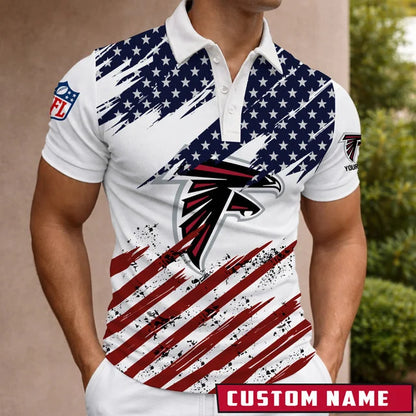 LIMITED EDITION - NEW CUSTOMIZED NFL18 ATF ATLANTA FALCONS POLO SHIRT