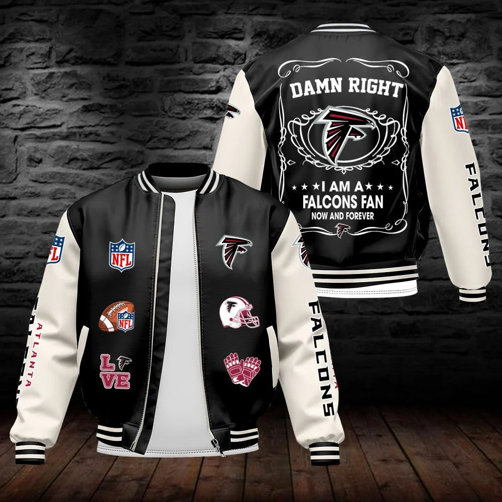 LIMITED EDITION - NEW CUSTOMIZED NFL18 ATF ATLANTA FALCONS LEATHER BOMBER JACKET