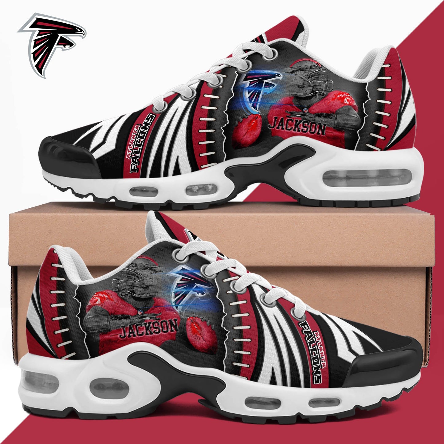 LIMITED EDITION - NEW CUSTOMIZED NFL18 ATF ATLANTA FALCONS UNISEX AIR MAX PLUS SNEAKERS