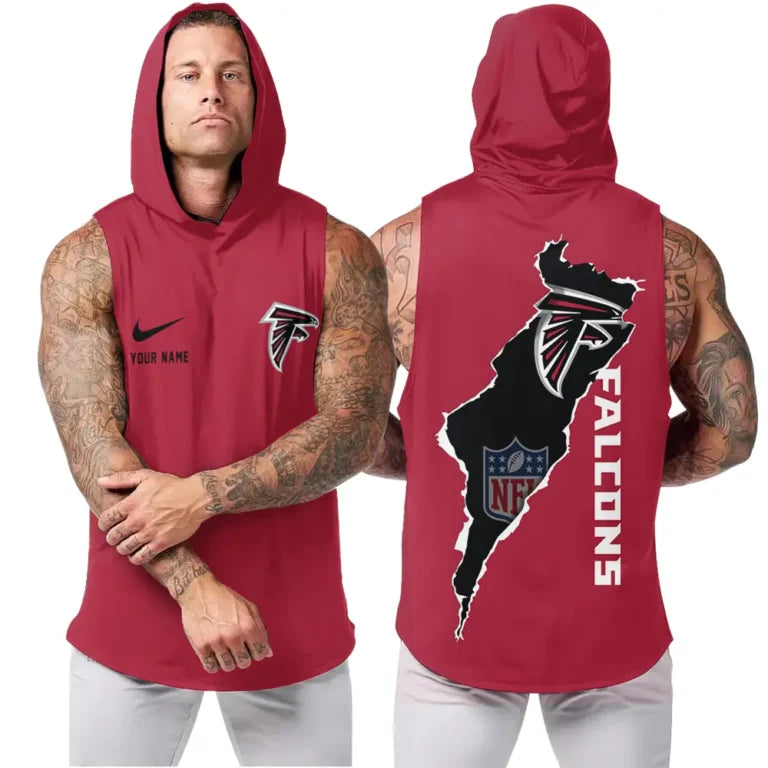 LIMITED EDITION - NEW CUSTOMIZED NFL18 ATF ATLANTA FALCONS HOODED TANK TOP