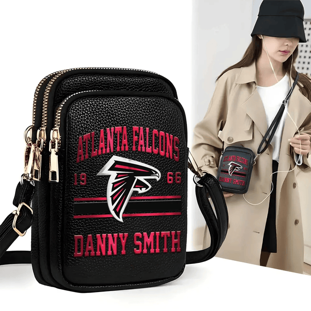 LIMITED EDITION - NEW CUSTOMIZED NFL18 ATF ATLANTA FALCONS LEATHER CROSSBODY BAG