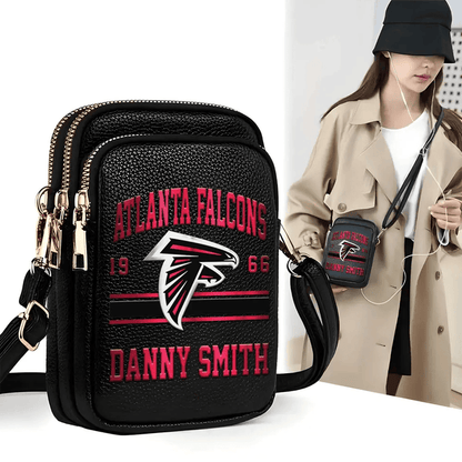 LIMITED EDITION - NEW CUSTOMIZED NFL18 ATF ATLANTA FALCONS LEATHER CROSSBODY BAG
