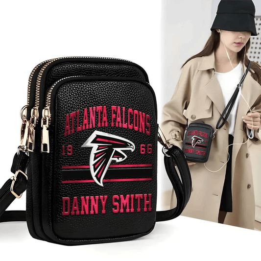 LIMITED EDITION - NEW CUSTOMIZED NFL18 ATF ATLANTA FALCONS LEATHER CROSSBODY BAG