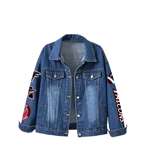 LIMITED EDITION - NEW CUSTOMIZED NFL18 ATF ATLANTA FALCONS DENIM JACKET